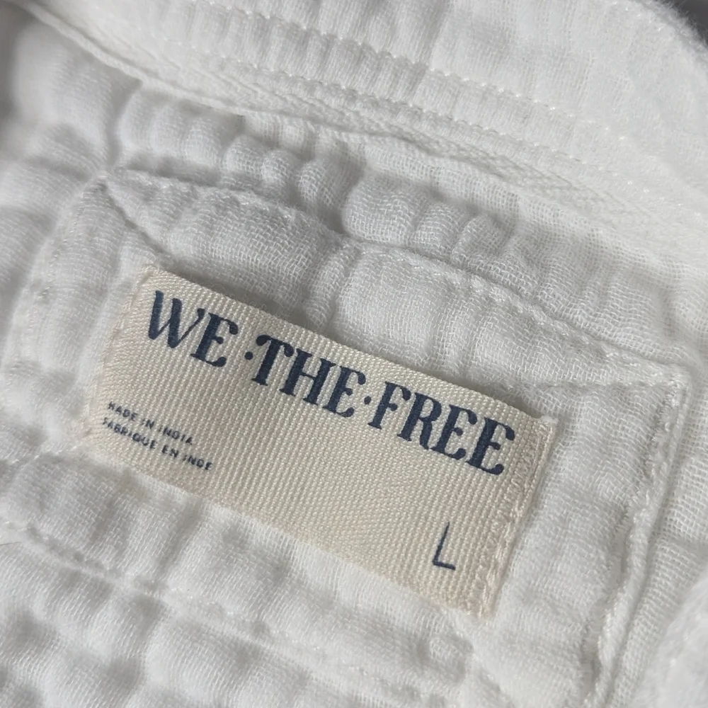 Free People We The Free Valley Double Cloth Top White Size Large